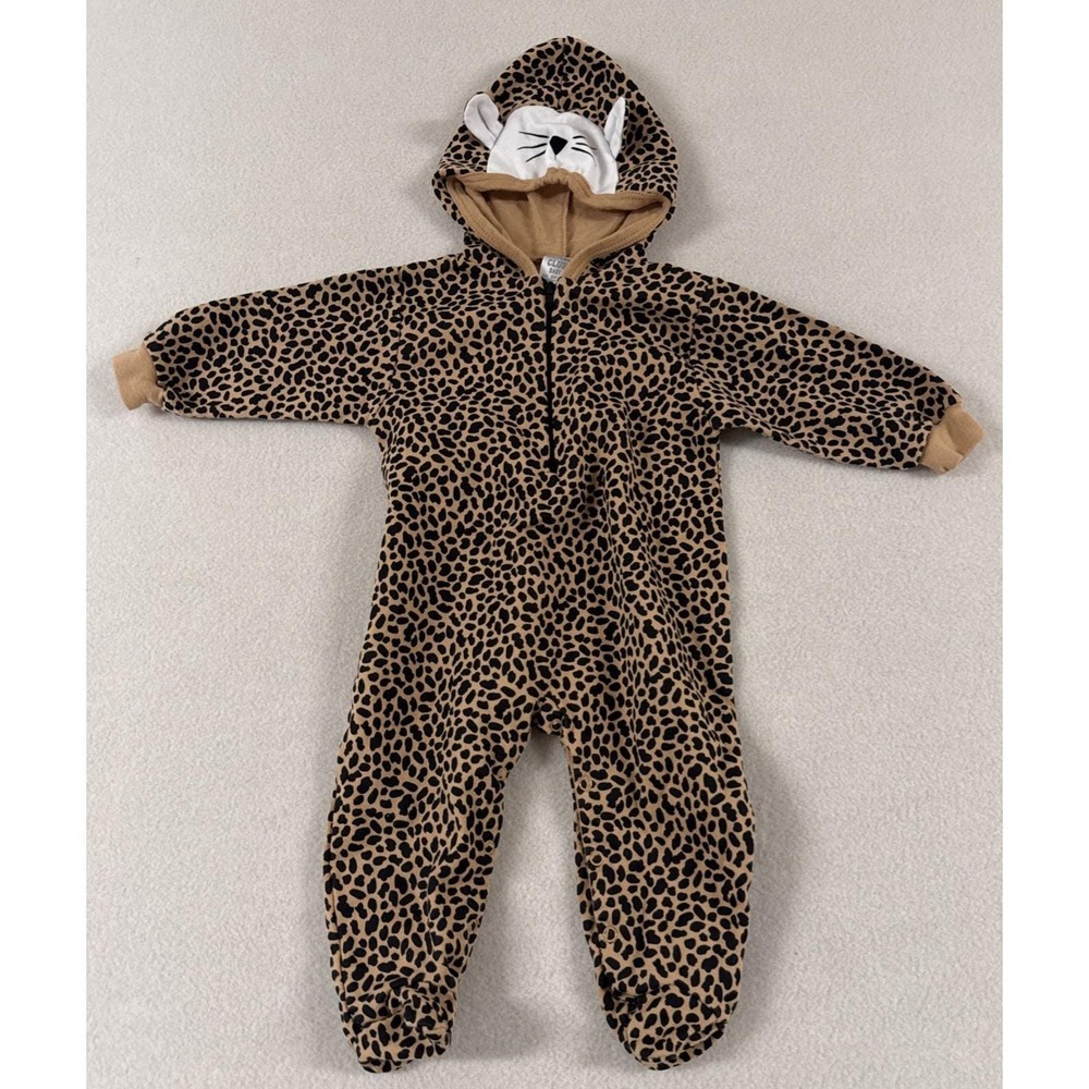 Vtg Baby Costume Cheetah Animal Tail Ears Hood Class Club 6-9 Months Leopard